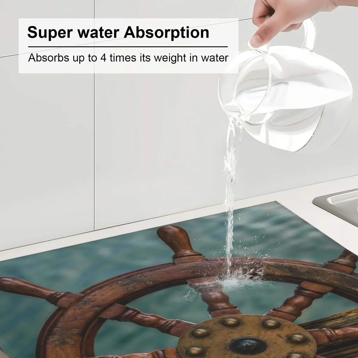 Коврик для сушки кухонных блюд впитывающий сушильный коврик 16 х18 дюймов моющийся