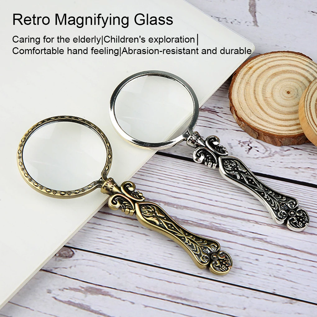 

Magnifier Sewing Spotlight Magnifiers Wear-resistant Magnifying Glass Lens Reading Inspection Crafts Retro Metal Handle