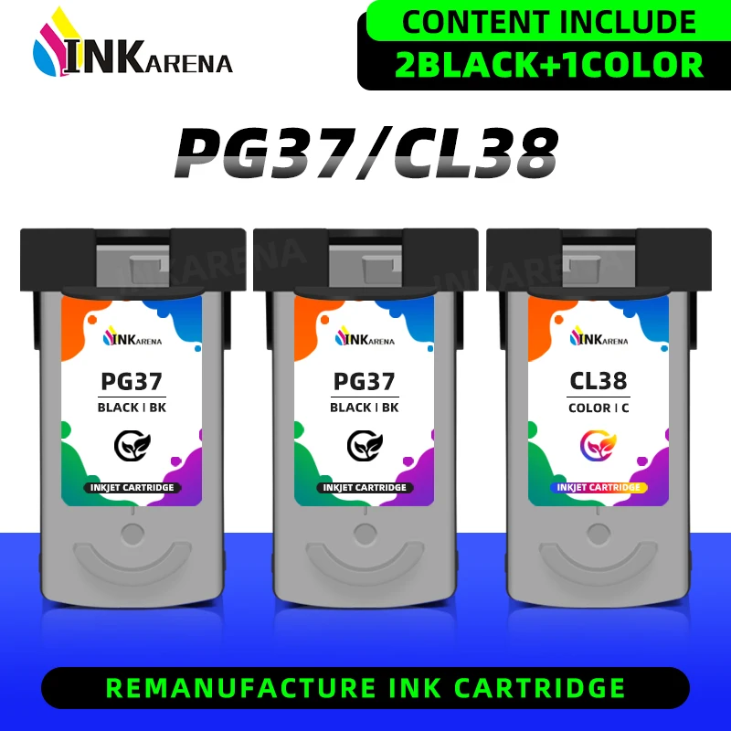 Фотокартриджи для Canon PG 37 CL 38 PG37 CL38 PIXMA MP140 MP190 MP210 MP220 MP420 IP1800 IP2600 MX300 MX310