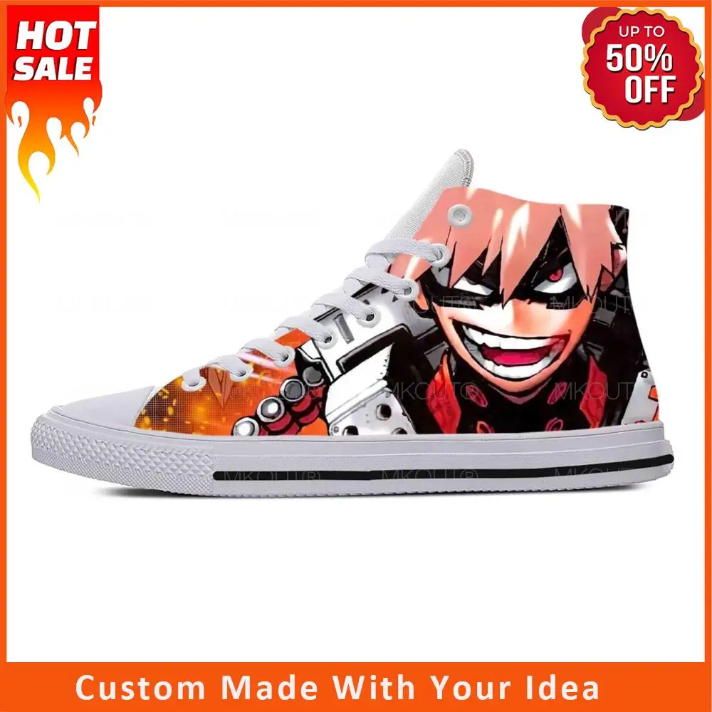 

Hot Anime Manga My Hero Academia Bakugou Katsuki Casual Cloth Shoes High Top Comfortable Breathable 3D Print Men Women Sneakers