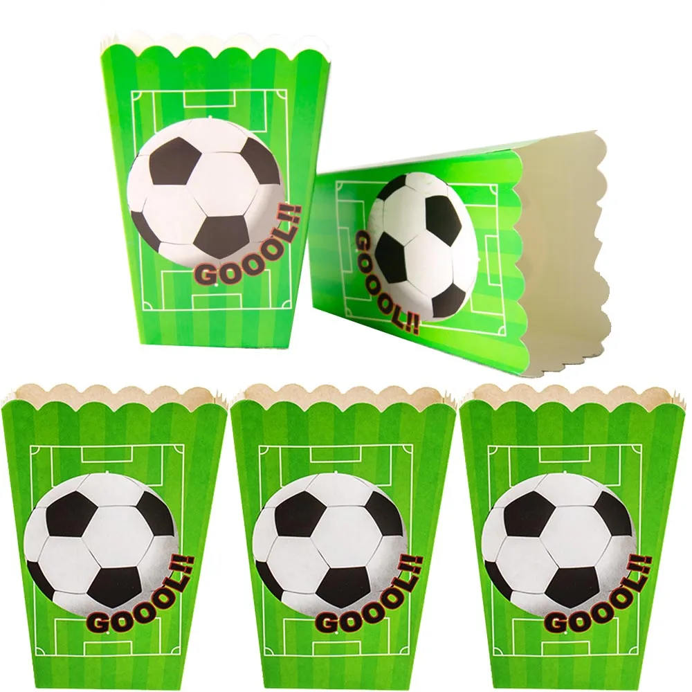 

6packs Football Popcorn Boxes Soccer Theme Candy Box Popcorn Boy Happy Birthday Party Popcorn Bags Football Themed Party Favors