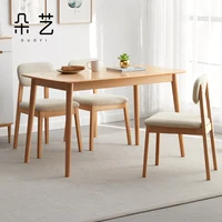 Solid Wood Dining Table Small Apartment Restaurant Beech Dining Table Rectangular Dining Table