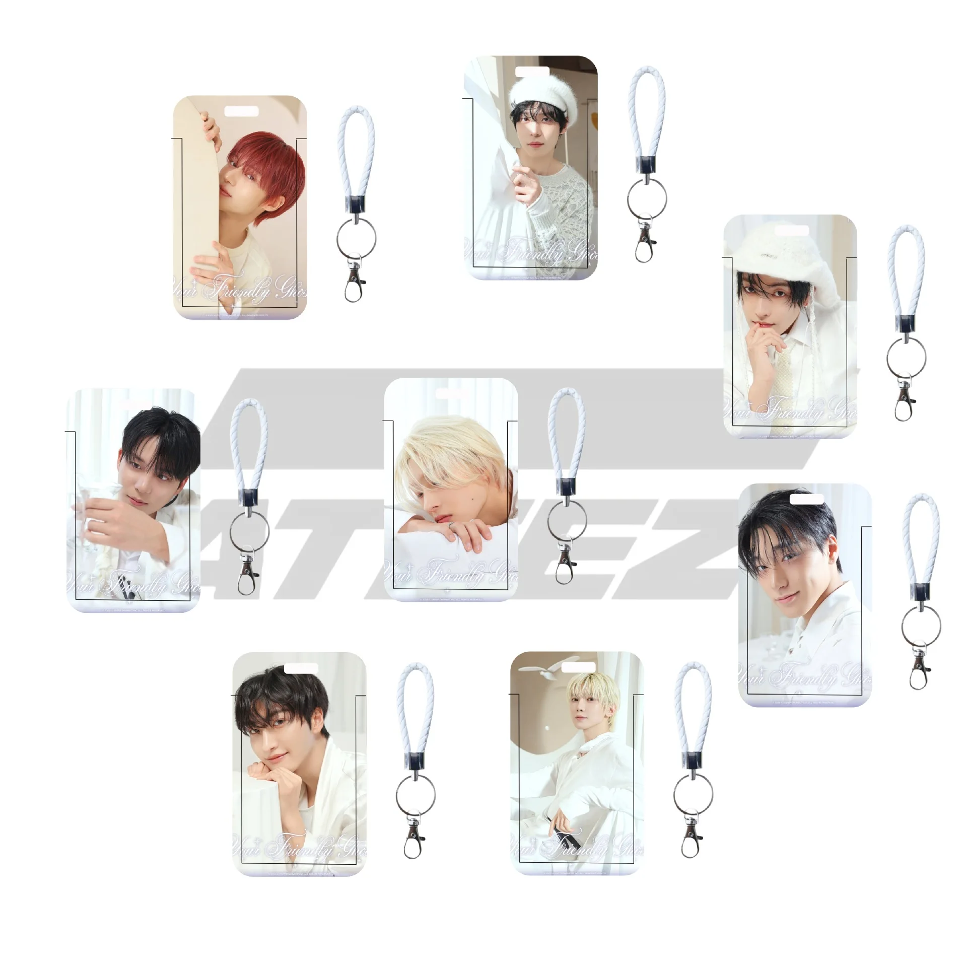 Фото Держатель для фотокарточек ATEEZ HD с веревкой, брелок для ключей, для фотографий Хонджуна, Йёсанга, Юнхо, Минги, Сан, защитный чехол для ID-карт и косплея №5