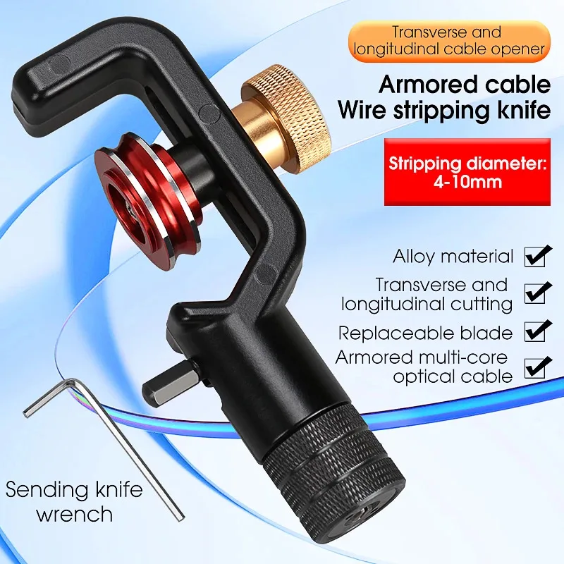 

Free shipping ACS-2 Wire Stripper 8-28.6mm 4-10mm Optical Cable Slitter Fiber Optic Stripping Tool Jacket Slitter Sheath Cutte