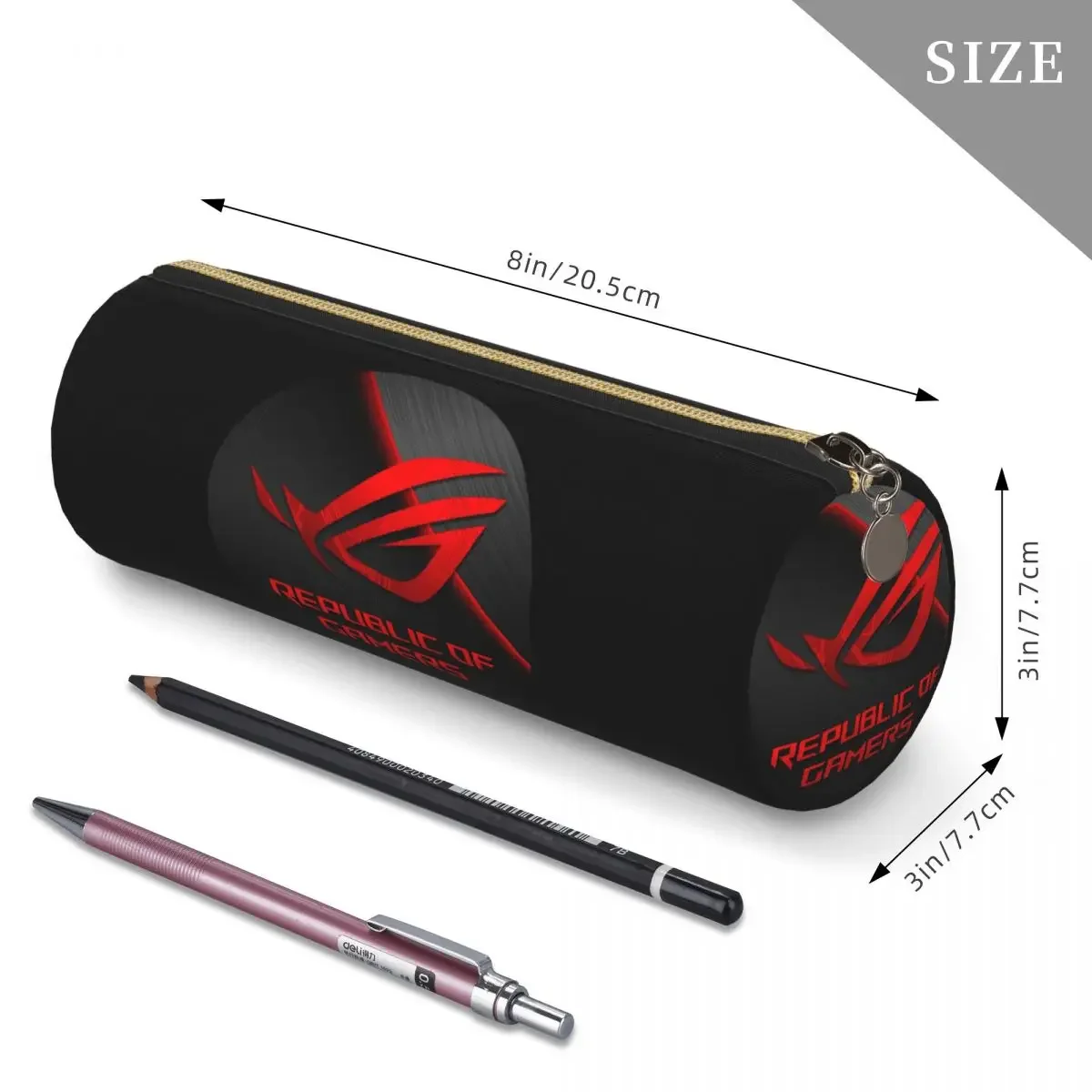 Фото Чехол-пенал Asus Rog Strix Log, держатель для ручек, цилиндрический пенал, сумка для карандашей для мальчиков и девочек, подарки №3