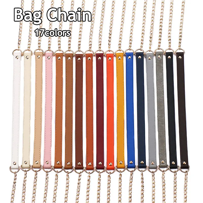

120Cm Long PU Leather Shoulder Bag strap Metal chain Bag Handles DIY Replacement Purse Strap For Handbag Strap Bag accessories