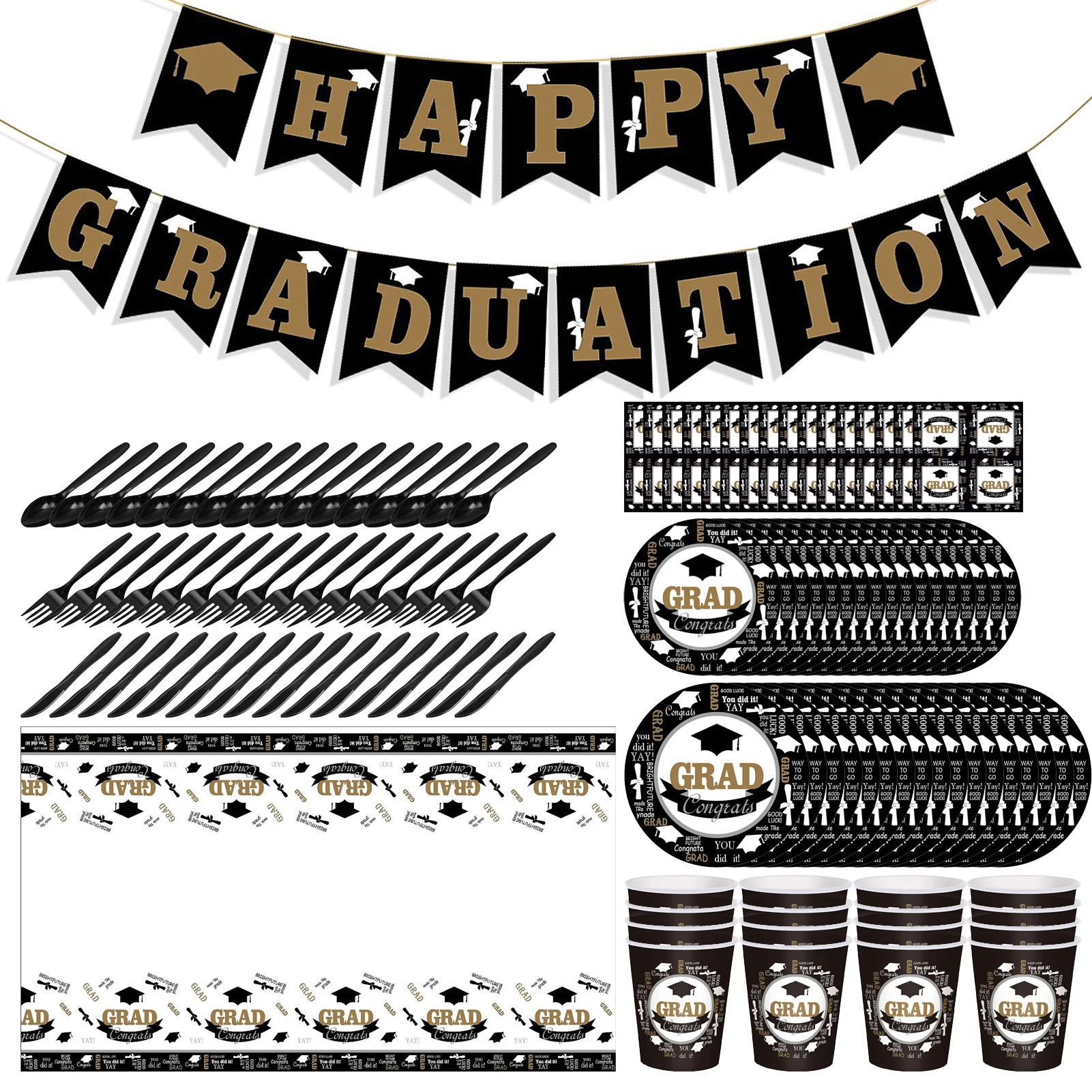 

Graduation Plates And Napkins Party Supplies Congrats Grad 2022 Party Supplies Dis-posable Paper Plates Napkins Cups Tablecloth