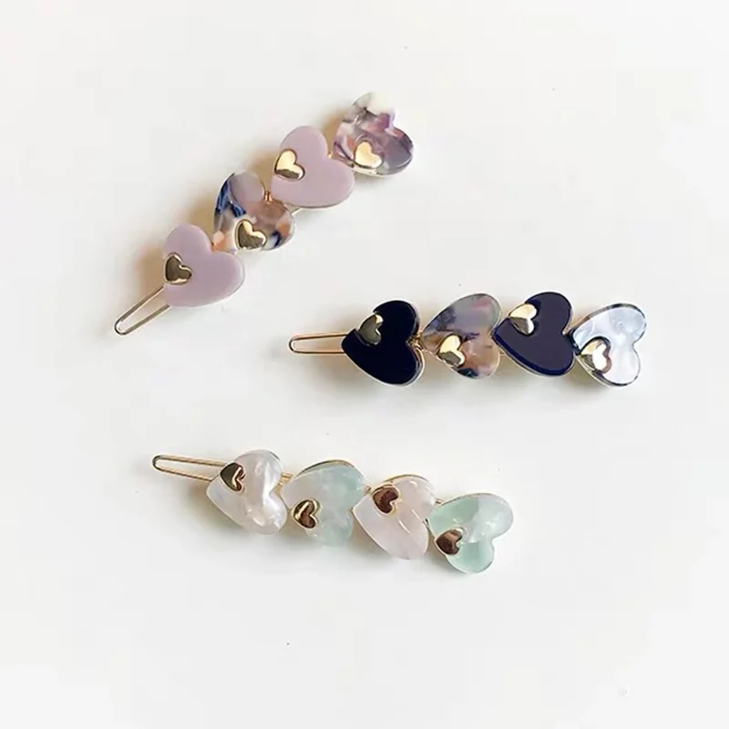 

Fashion 2023 New 4 Heart Elegant Acetate Hairgrip Hair Clips For Girls Women Barrette Vintage Hairpin Haircombs Hair Accessories