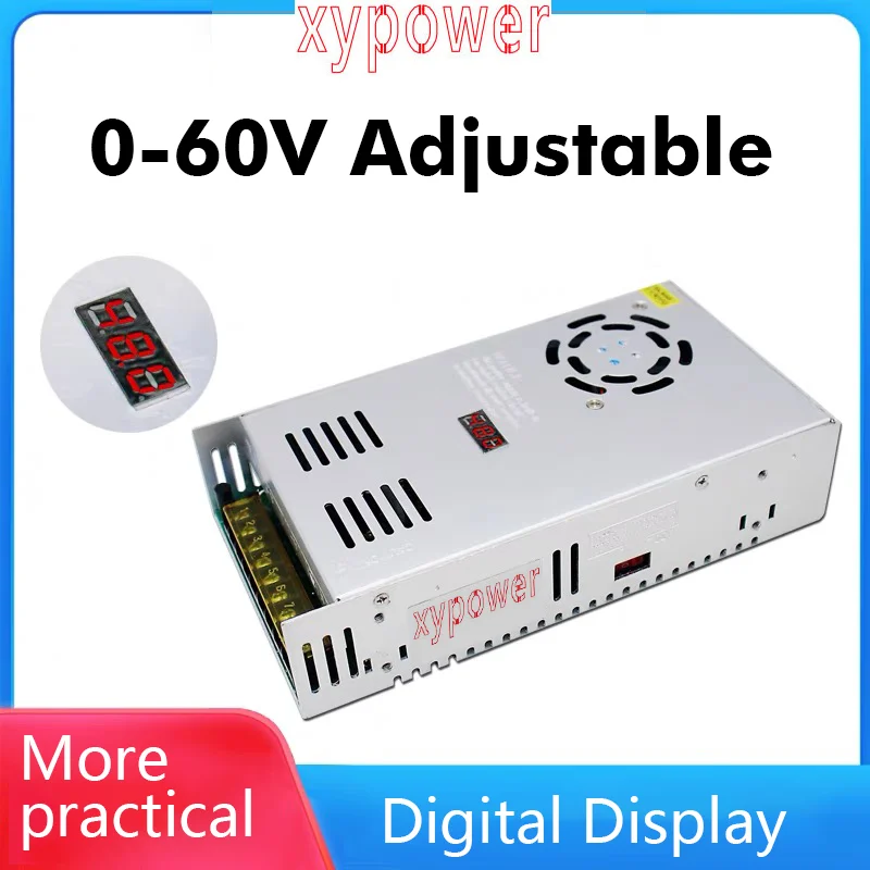 

CN DC 0 - 60V Wide Voltage Regulation 500W Power Supply 41A 40A 35A 400W 360W 350W 300W 250W Transformer 24V 36V 48V 5V 110-220V