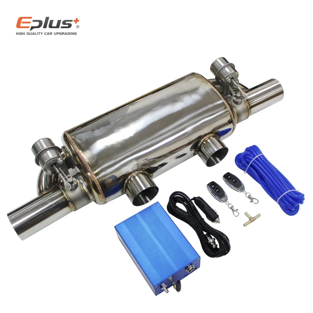 

Universal Car Valve exhaust pipe wireless remote Vacuum Valve Stainless steel exhaust Mufflers T shape two in two ID 51 63 70 76