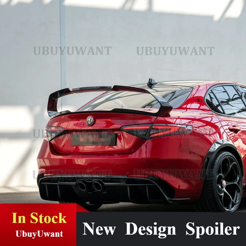 

Для Alfa Romeo Giulia Sedan квадролитория Верде 2015 - UP Настоящее углеродное волокно производительность багажник Highkick багажник спойлер крыло