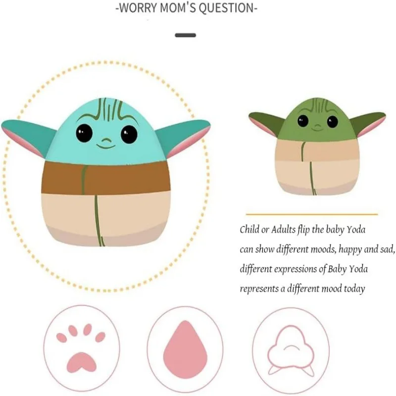 Выкидная искусственная плюшевая игрушка двусторонняя кукла Yoda Stitch