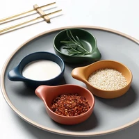 simple style single color pattern stylish design multipurpose porcelain side dish bowl seasoning dishes soy dipping sauce dishes