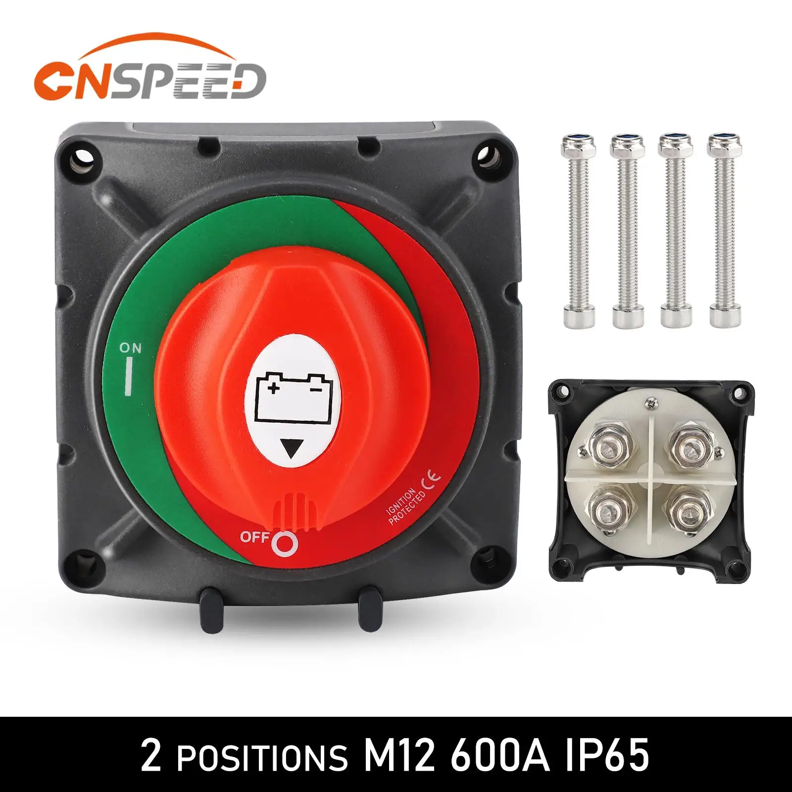 

Двухполюсный переключатель аккумулятора с отключением, 48 В постоянного тока, 400 А, защита от зажигания, морская лодка, двойной разъединитель аккумулятора, изоляционные выключатели IP65