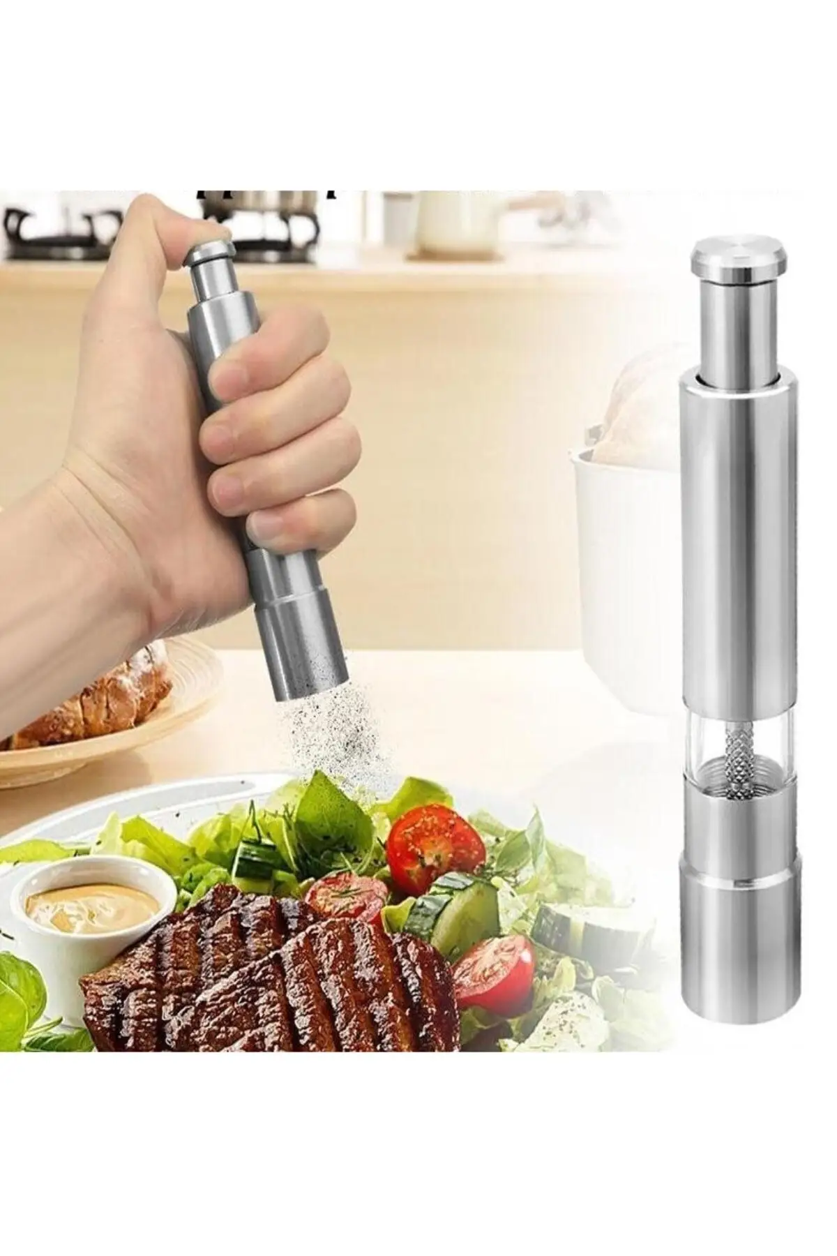 

Manual Push Salt Pepper Grinder Salt Pepper Mill