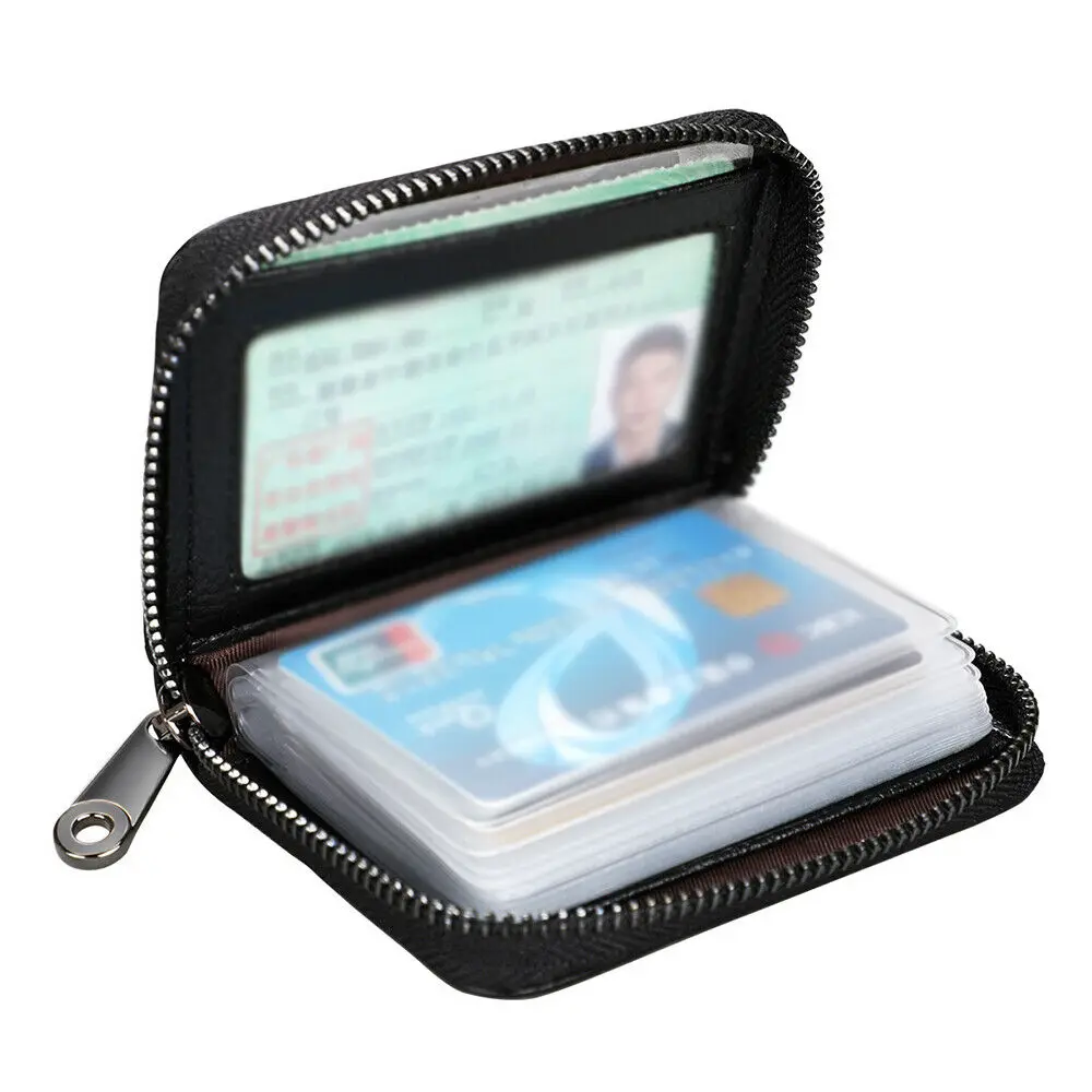Women Anti-Theft Card Holder Organ Bag Men'S License ID Credit Bank Card Zipper Wallet Business Waterproof Storage Organizer