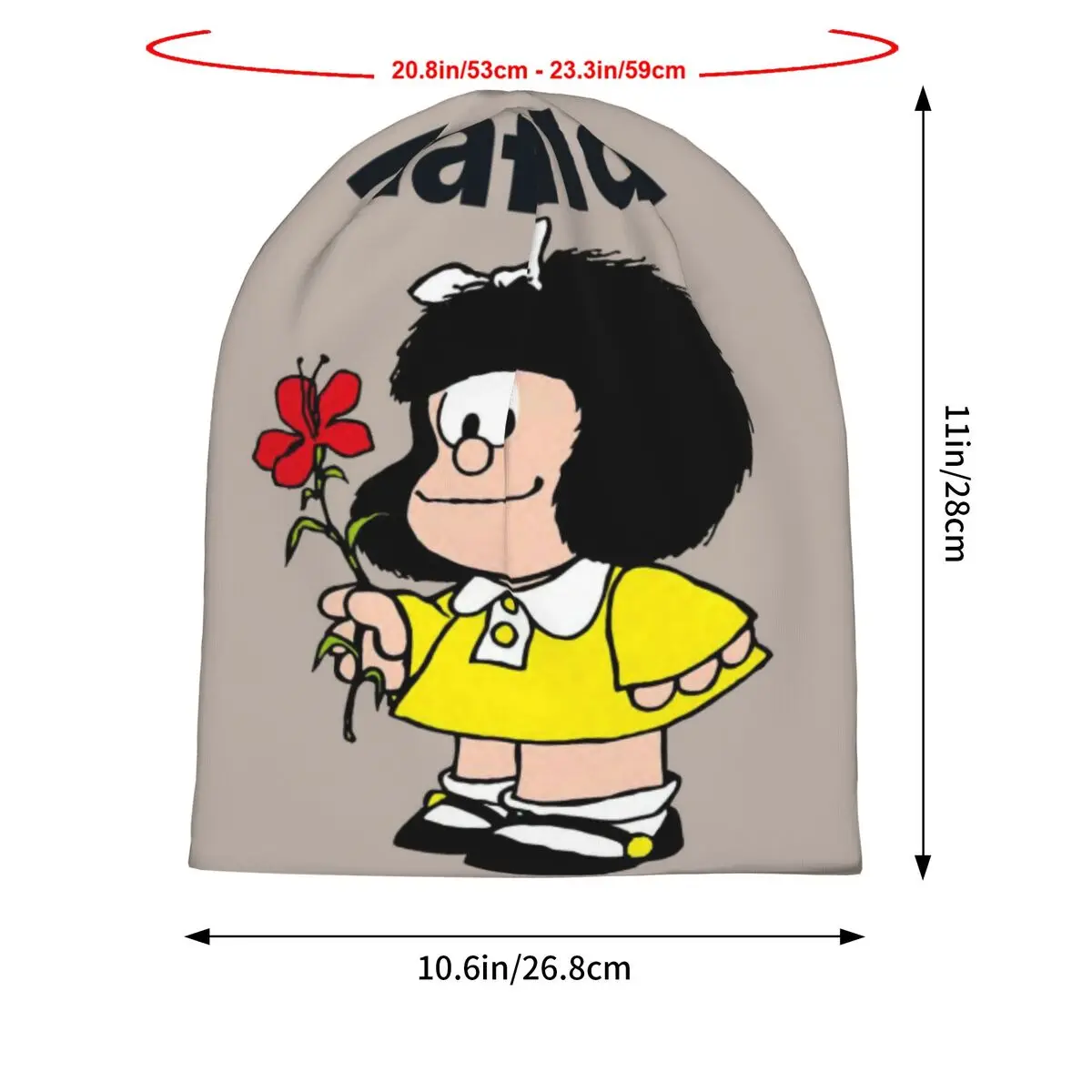 Mafalda милые друзья комикс Chracters (7) осенние женские тонкие облегающие шапки двойные