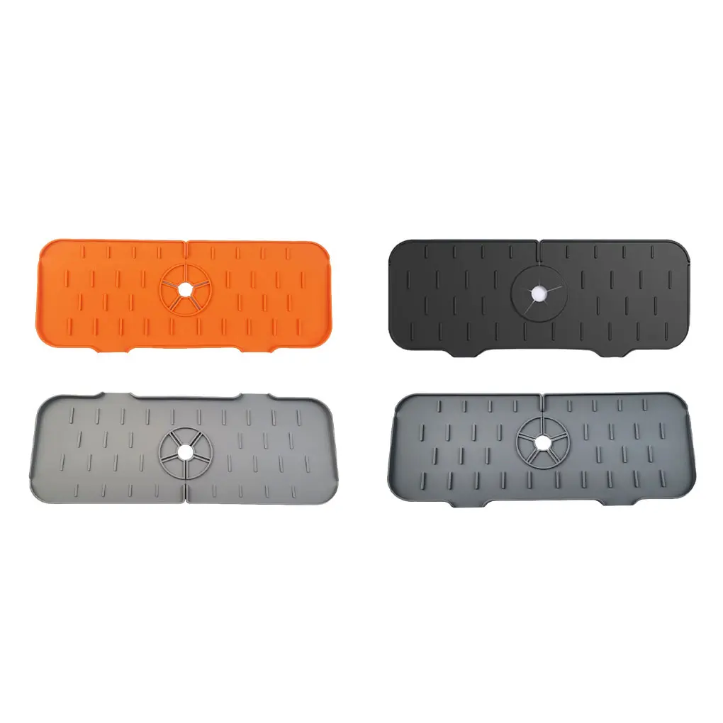

4 Pieces Faucet Draining Mats Sink Silicone Splash Guard Water Catcher Protector Pad for 2.5 Inch Tube Kitchen Gadget