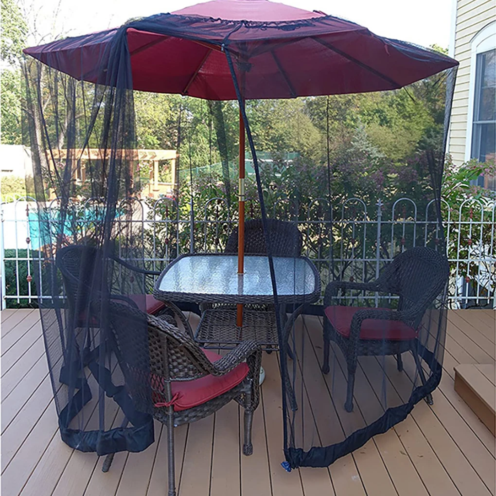 

Polyester Garden Umbrella Insect Net Windproof Height Adjustable Netting