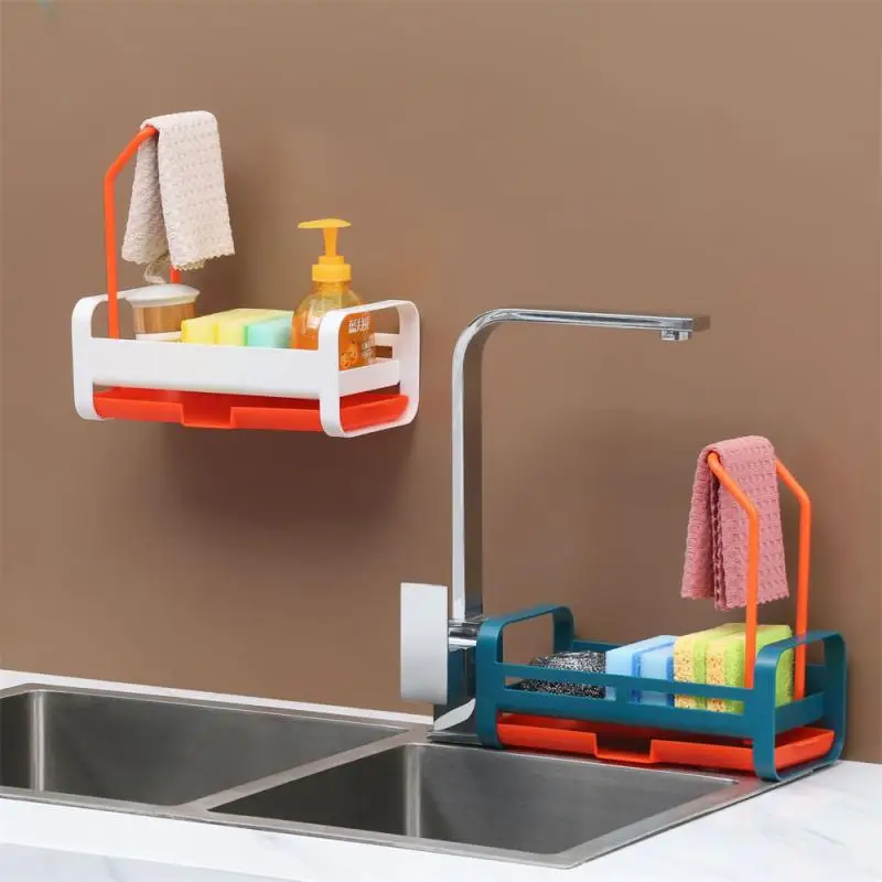 

Multi-function Shelf Dishwasher Cloth Rack No Punching Tank Drain Storage Rack Drainage Basket Sponge Drain Rack