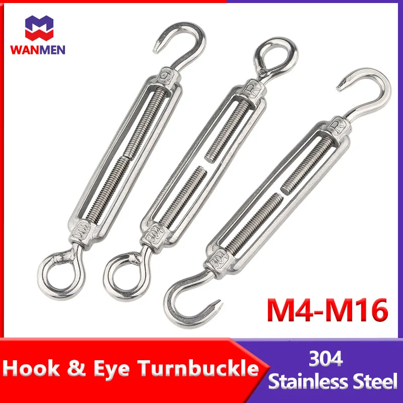 

Turnbuckle Hook and Eye for Cable Railing Wire Rope Hardware Kit Tension Heavy Duty Hanging Sun Shade Sail String Light Wire