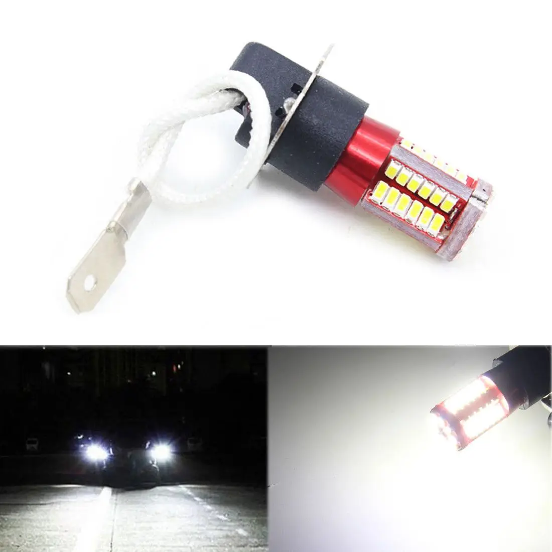 

1 пара H3 4041 SMD 57 светодиодсветодиодный лампы Ксеноновые белые 6000K Автомобильные противотуманные светильник ры 12В-24В
