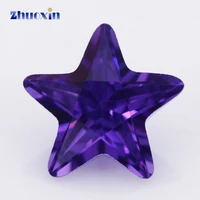 size 4x410x10mm violet star shape 5a cz stone synthetic gems cubic zirconia for jewelry
