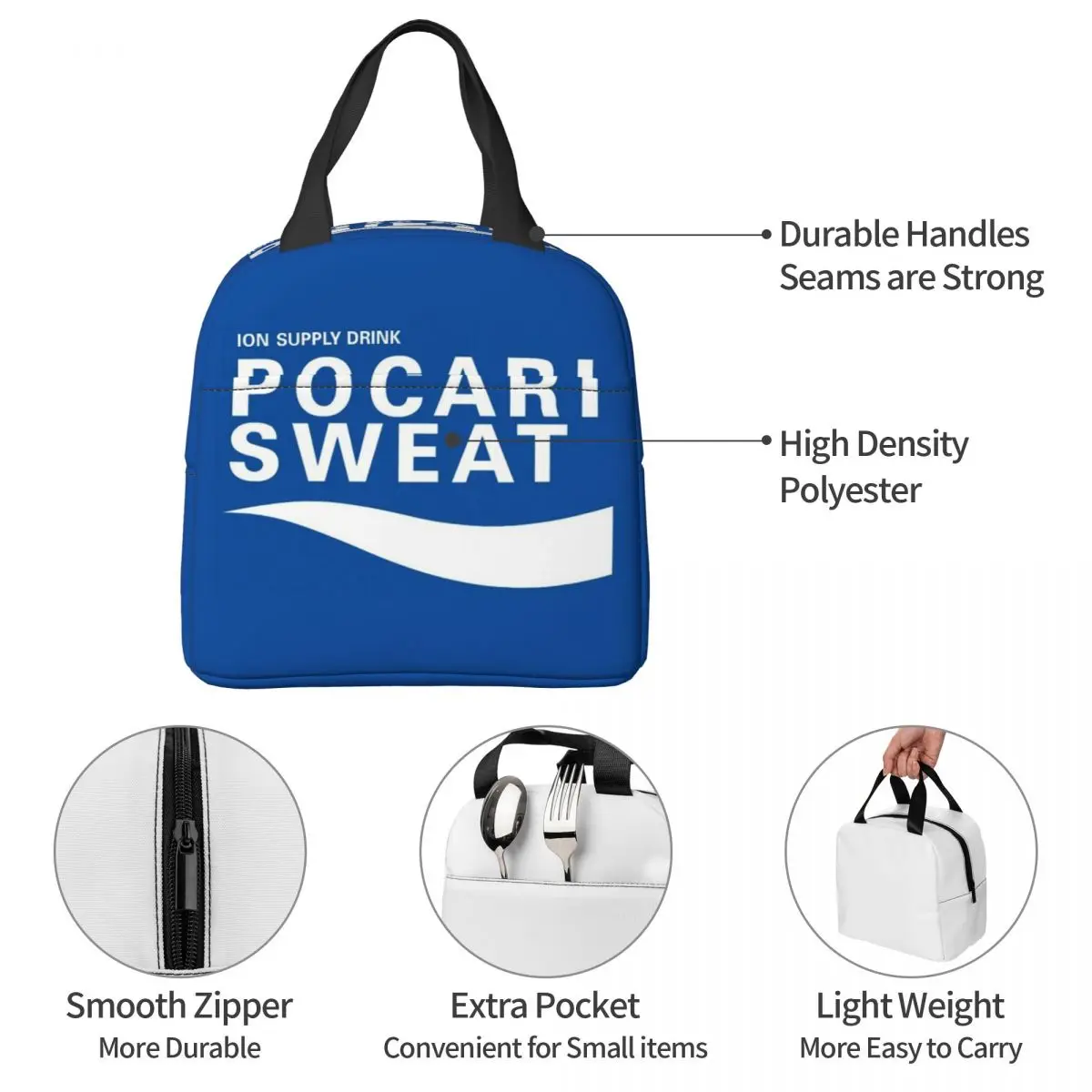Фото Термосумка для обедов Just Some Pocari Sweat Merch для женщин и детей, герметичная, с термоизоляцией, для еды №4