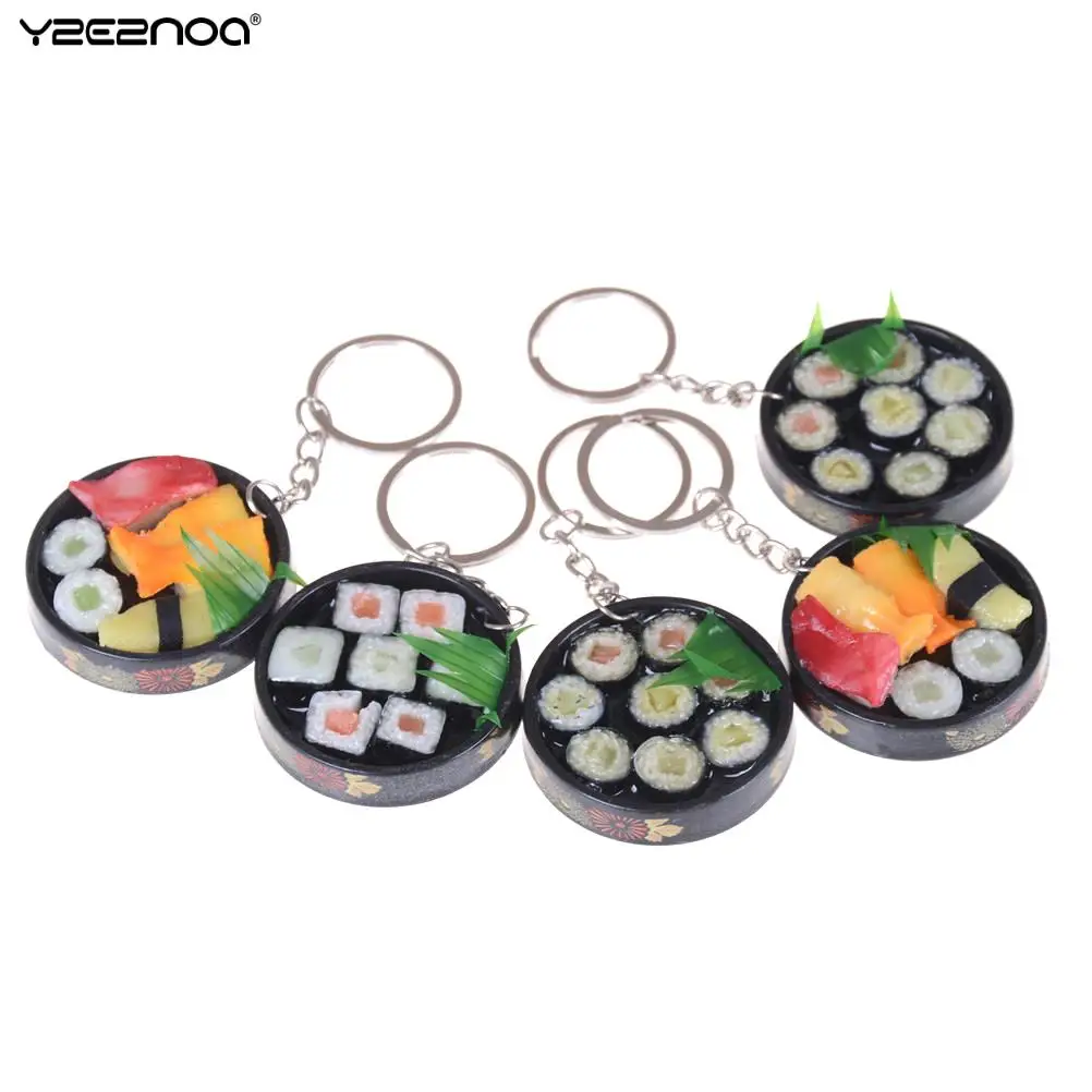 

1PCS Novelty Key Chain Japanese Food Simulation Sushi Lanyard Keychain Jewelry For Women