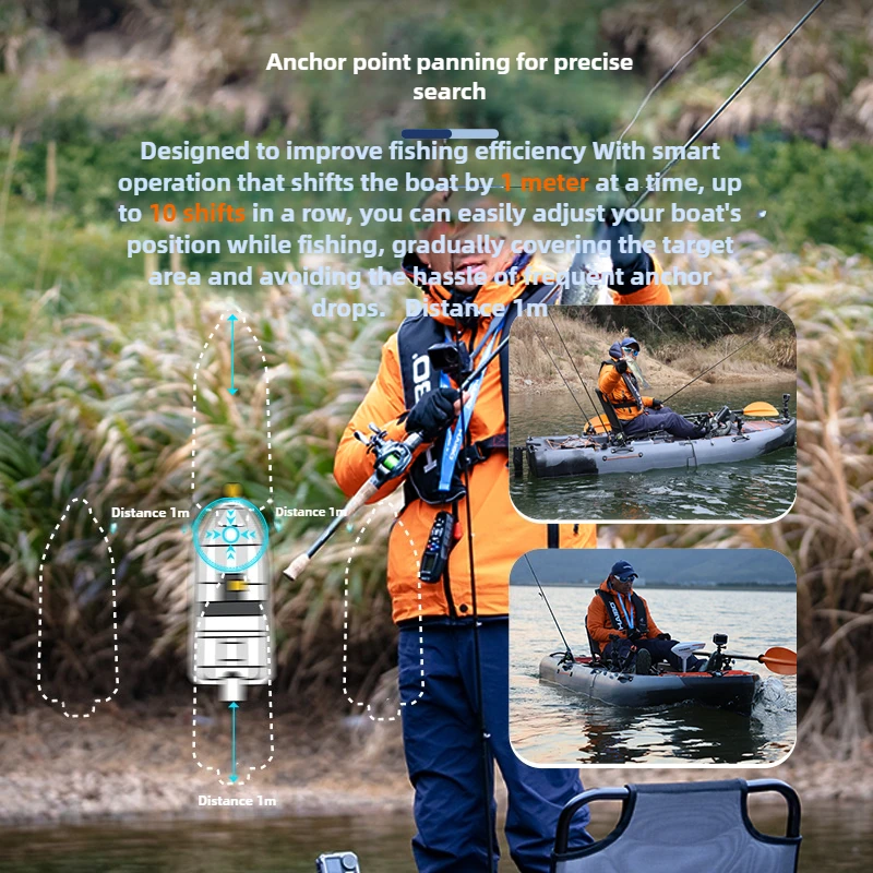 Фото TopFlow Q007 Platypus GPS отслеживание электрический подвесной двигатель 30 фунтов тяга 12 В/24 В для рыбацкой лодки IP67 водонепроницаемый №4