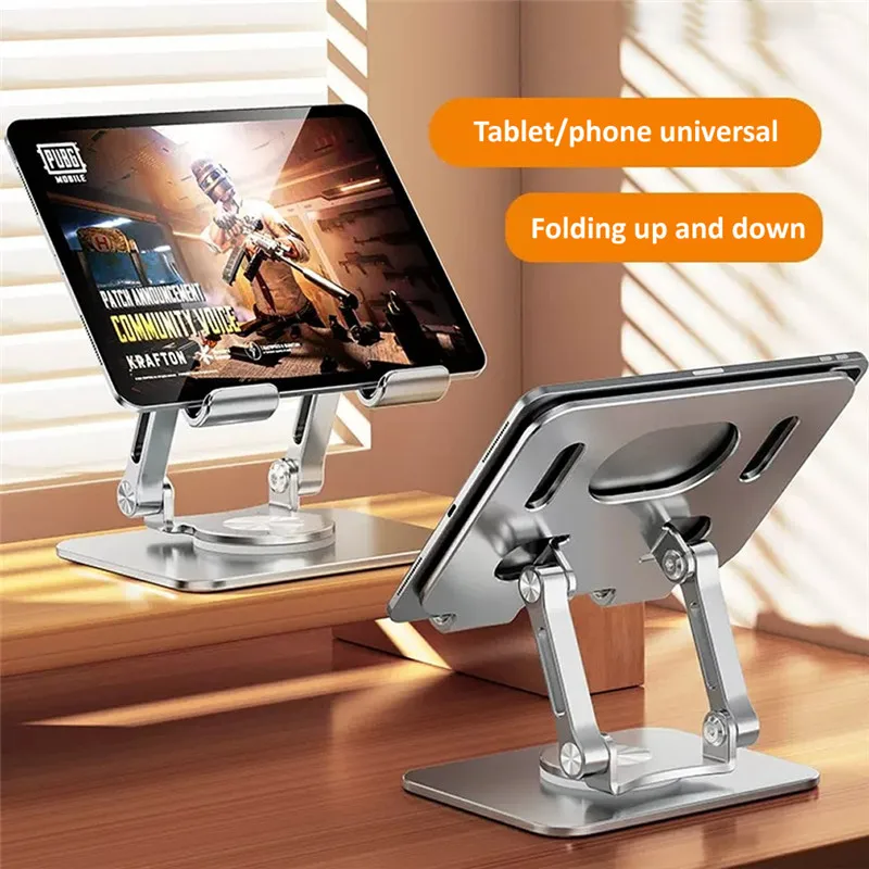 

Aluminum Tablet Stand Desk Riser 360° Rotation Multi-Angle Height Adjustable Foldable Holder Dock for Xiaomi iPad Tablet Samsung
