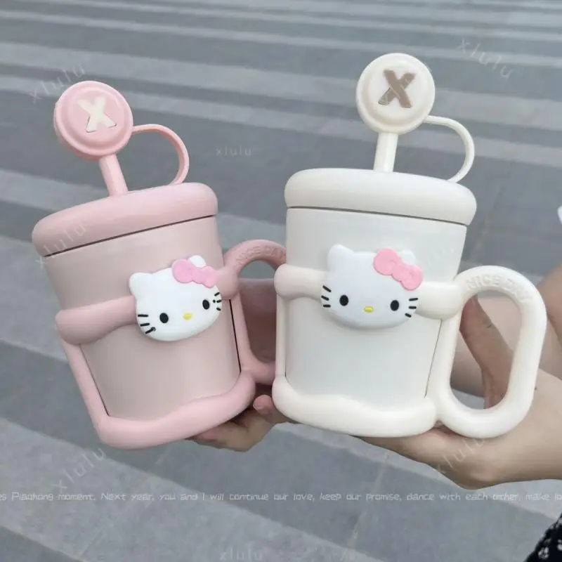 Горячая Распродажа миниатюрная Термокружка с соломинкой Sus 316 450 мл для девочек