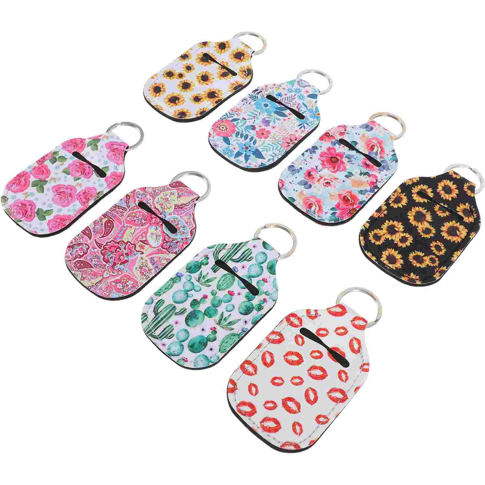 

8 Pcs Keychain Travel Bottle Cover Lotion Carriers Lip Balm Holder Lipstick Neoprene Bottles Covers