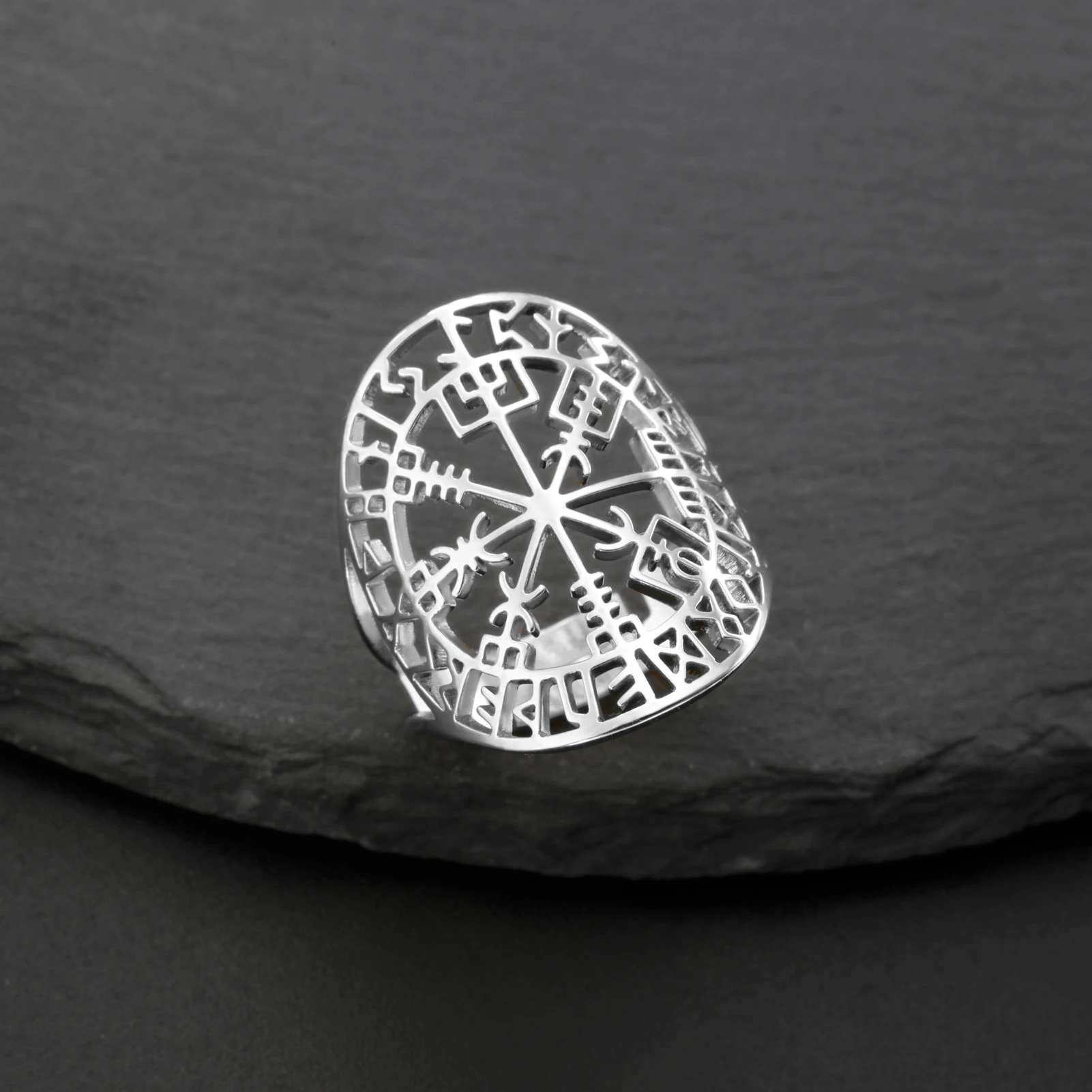 Кольцо Amaxer Viking из нержавеющей стали Norse Vegvisir для мужских и женских аксессуаров