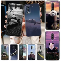 cute animal panda for oneplus 9 9r nord ce 2 n10 n100 8t 7t 6t 5t 8 7 6 pro plus 5g silicone phone case cover