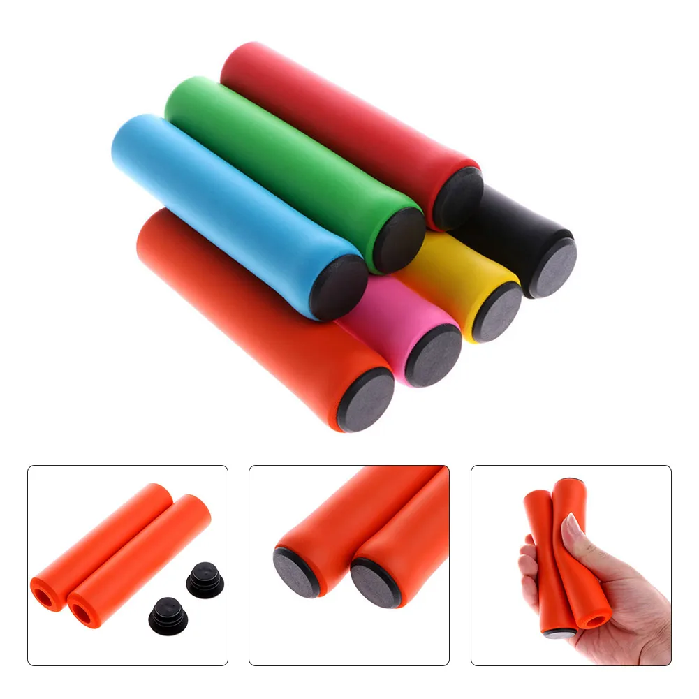 

MTB Soft Foam Silicone Sponge Handle Bar Grips 22.2MM 130MM Anti-slip Damping Handlebar Cover Bike Bicycle Accessories Parts
