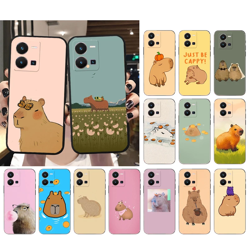 

Phone Case For VIVO Y53S Y33S Y22S Y11S Y31 Y21 Y70 Y20 Y21S Y72 Y35 Y51 Y01 V23E V21 V23 V21E Cartoon Capybara Case