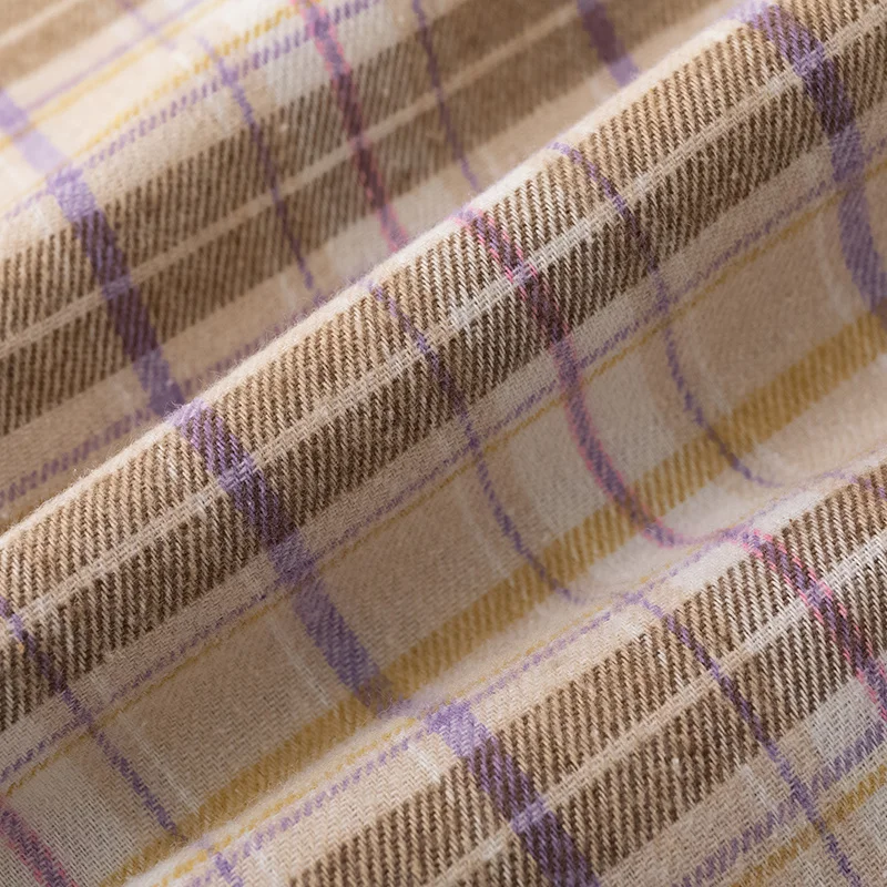 Рубашка мужская хлопковая фланелевая в клетку свободная повседневная Уличная