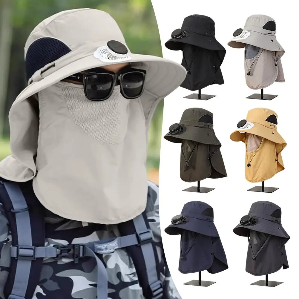 Шляпа с вентилятором и солнечной зарядкой Солнцезащитный котелок для работы