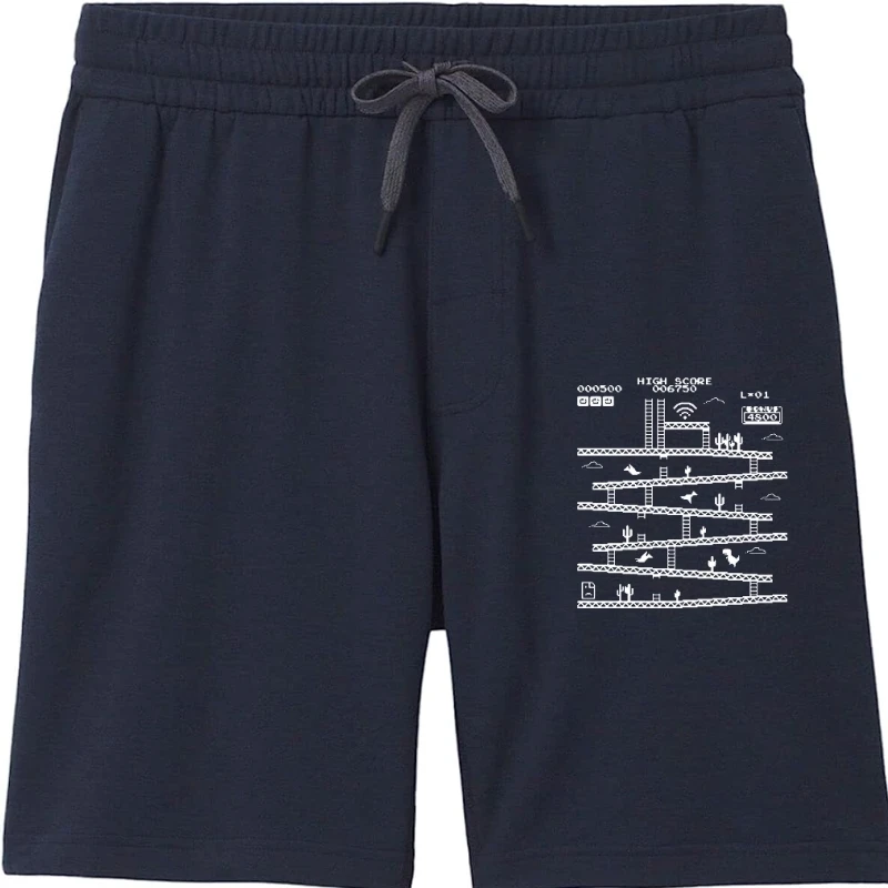 

THE COOLMIND 100% cotton cool dino game print Shorts man casual summer loose Men's shorts o-neck male tops men shorts