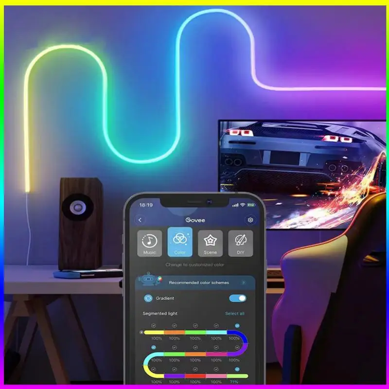 

Rgb Neon Sign Tape App Control Waterproof Smart Lamp Timing Tuya Led Strip Neon Lights Work With Alexa Google Home