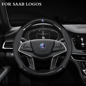 Leather Car Steering Wheel Cover Anti-slip For SAAB 92 93 95 9-2 9-2X 9-3 9-3X 9-4X 9-5 9-7X 900 Automotive Interior Accessories