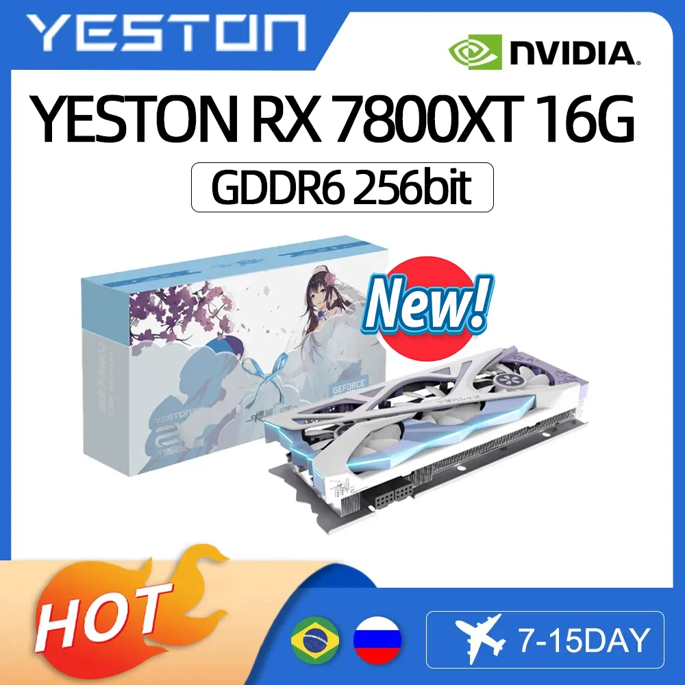 

Видеокарта YESTON RX 7800XT, 16 ГБ, GDDR6, 8 + 8 контактов, 256 бит