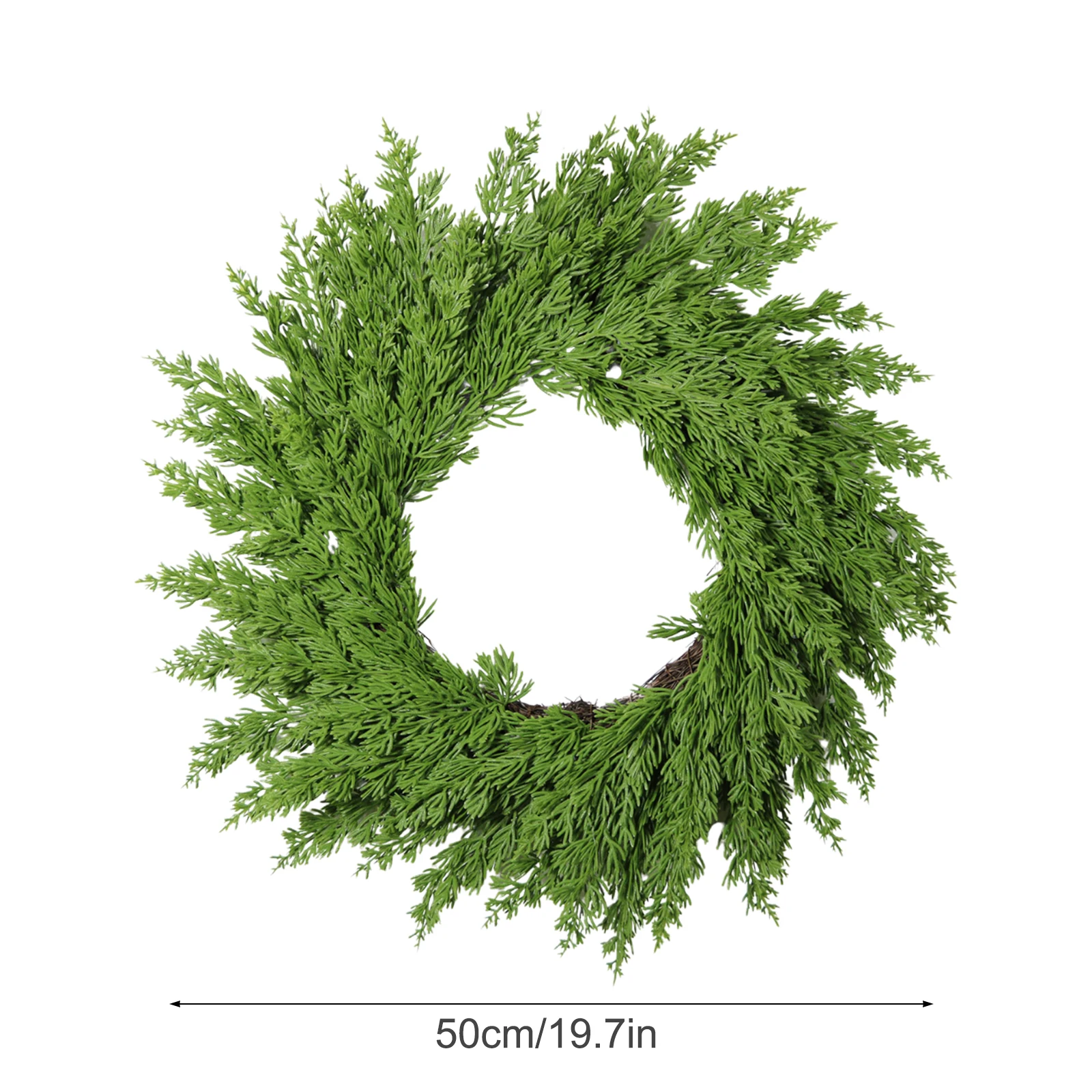 

1 Pcs 50cm Artificial Pine Wreath Garland for Front Door Window Fireplace Christmas Decoration