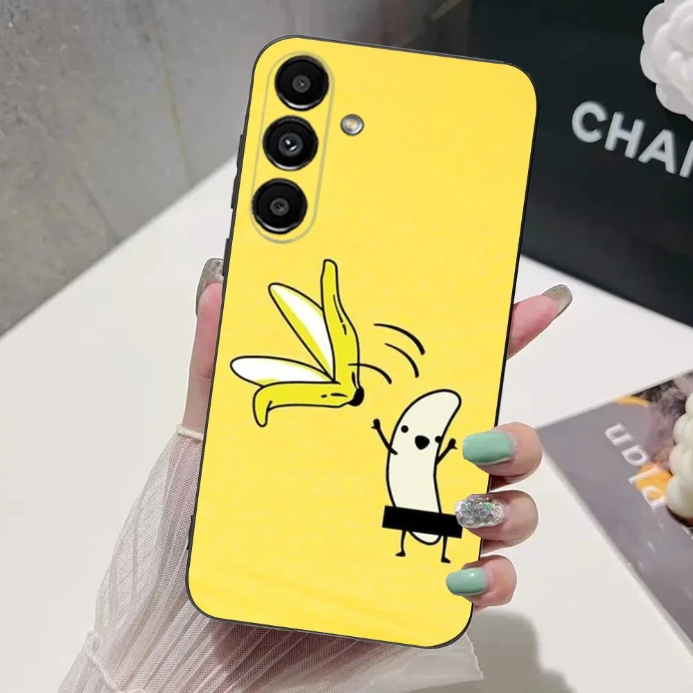 Эстетический чехол Banana для телефона Samsung S24 S21 S22 S23 S30 Ultra S20 Plus Fe Lite Note 10 9 5G черный