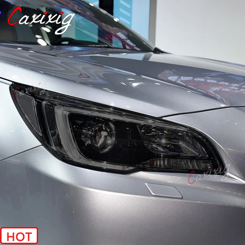 

2 шт., прозрачные черные наклейки для автомобильных фар Subaru Legacy 2014-2017