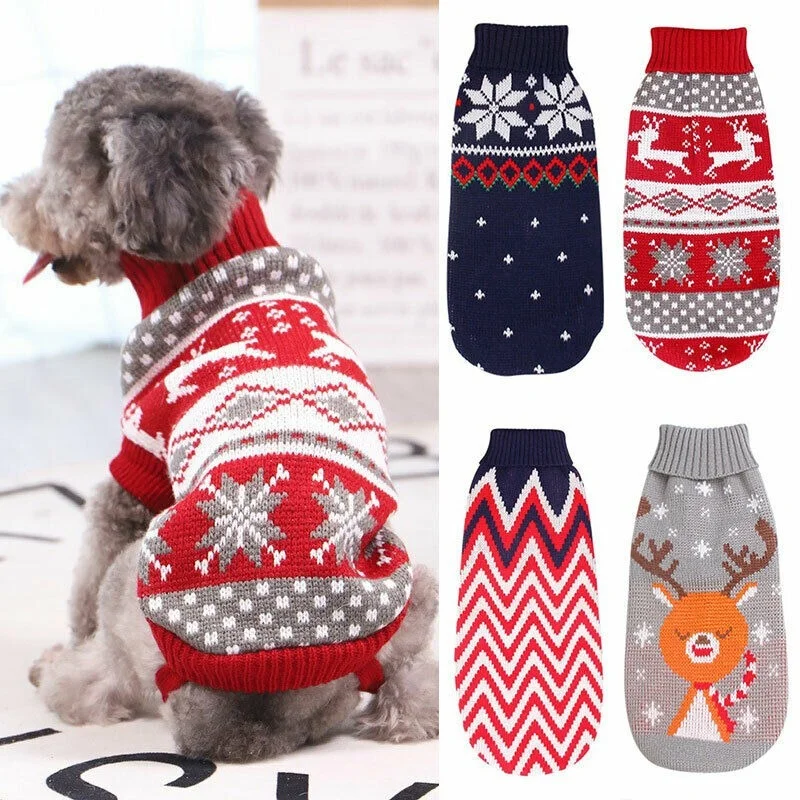

Dog Christmas Knitted Coat Pet Jumper Apparel Xmas Sweater For Small Large Dog /