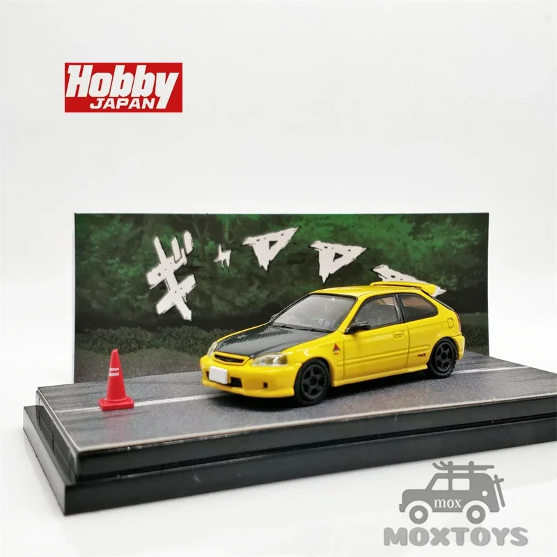 

Хобби Япония 1:64 Honda Civic EK9 INITIAL D Todo-Juku Tomoyuki Tachi литая модель желтого автомобиля