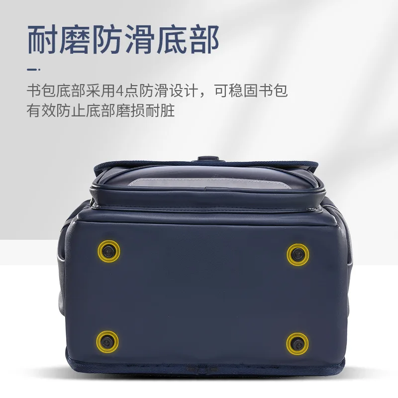 New PU Leather Schoolbag Splash Proof Primary School Flip Bag Large Capacity 6-12 Year Old Space Bag Children's Backpack