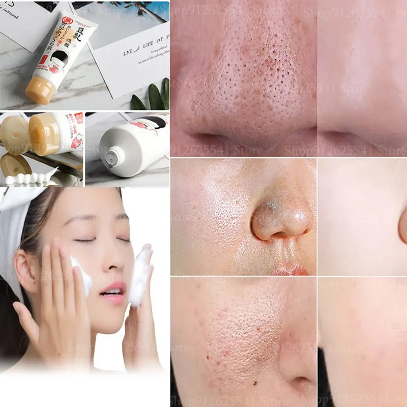 

100ml Whitening Facial Cleanser Soy Milk Face Cleanser Gentle Cleansing Pores Replenishes Moisture Tighten Skin Skin Care